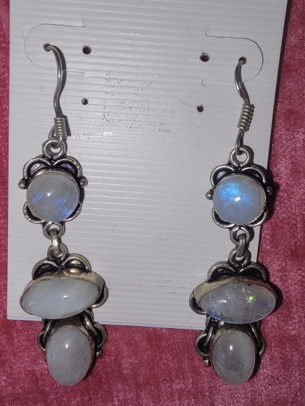 Moonstone Vintage 3 Tiered Earrings 💜💙